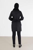 Tesettür giyim SİYAH ALVİNA BAĞLAMA DETAYLI TUNİK T 42377