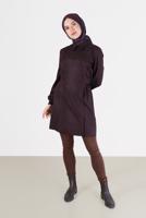 Tesettür giyim MÜRDÜM ALVİNA BAĞLAMA DETAYLI TUNİK T 42377