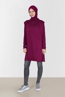 Tesettür giyim MOR ALVİNA DÖKÜMLÜ YAKA TUNİK T 42389 