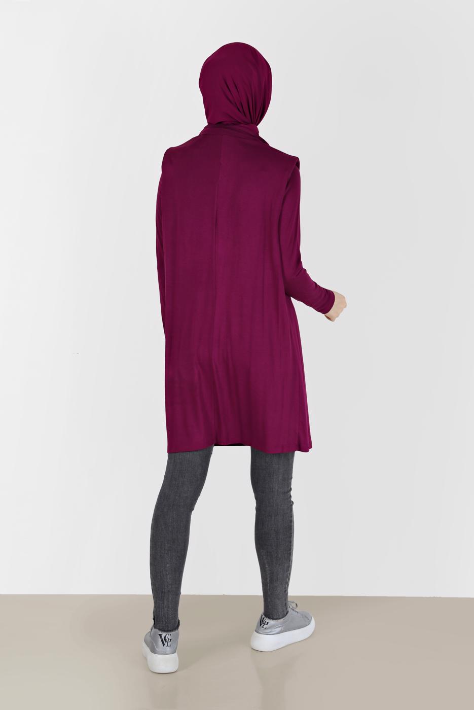 Tesettür giyim MOR ALVİNA DÖKÜMLÜ YAKA TUNİK T 42389 
