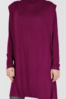 Tesettür giyim MOR ALVİNA DÖKÜMLÜ YAKA TUNİK T 42389 
