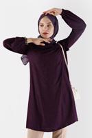Tesettür giyim MOR ALVİNA KURDELE DETAYLI TUNİK T 42394 
