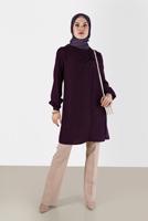 Tesettür giyim MOR ALVİNA KURDELE DETAYLI TUNİK T 42394 