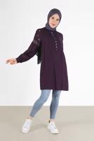 Tesettür giyim MOR ALVİNA İŞLEME DETAYLI TUNİK T 42396 