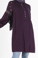 Tesettür giyim MOR ALVİNA İŞLEME DETAYLI TUNİK T 42396 