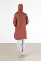 Tesettür giyim KAHVE ALVİNA İŞLEME DETAYLI TUNİK T 42396 