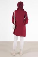Tesettür giyim KIRMIZI ALVİNA İŞLEME DETAYLI TUNİK T 42396 