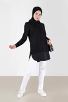 Tesettür giyim SİYAH ALVİNA KADİFE TUNİK T 42397