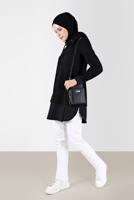 Tesettür giyim SİYAH ALVİNA KADİFE TUNİK T 42397