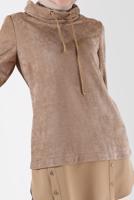 Tesettür giyim KAHVE ALVİNA KADİFE TUNİK T 42397