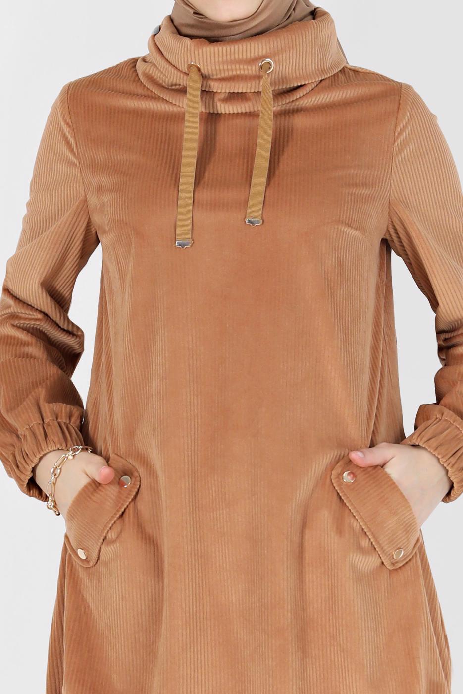 Tesettür giyim KAHVE ALVİNA TESETTÜR TUNİK T 42420