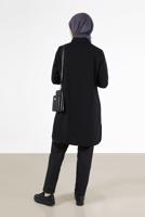 Tesettür giyim SİYAH ALVİNA OMUZLARI TAŞ DETAYLI TUNİK T 42429