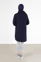 Tesettür giyim LACİVERT ALVİNA OMUZLARI TAŞ DETAYLI TUNİK T 42429