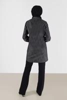 Tesettür giyim SİYAH ALVİNA GÖMLEK YAKA TUNİK T 42432