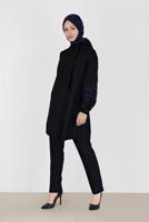 Hijab clothing NAVY BLUE ALVINA TUNIC WITH TIED COLLAR T 42443