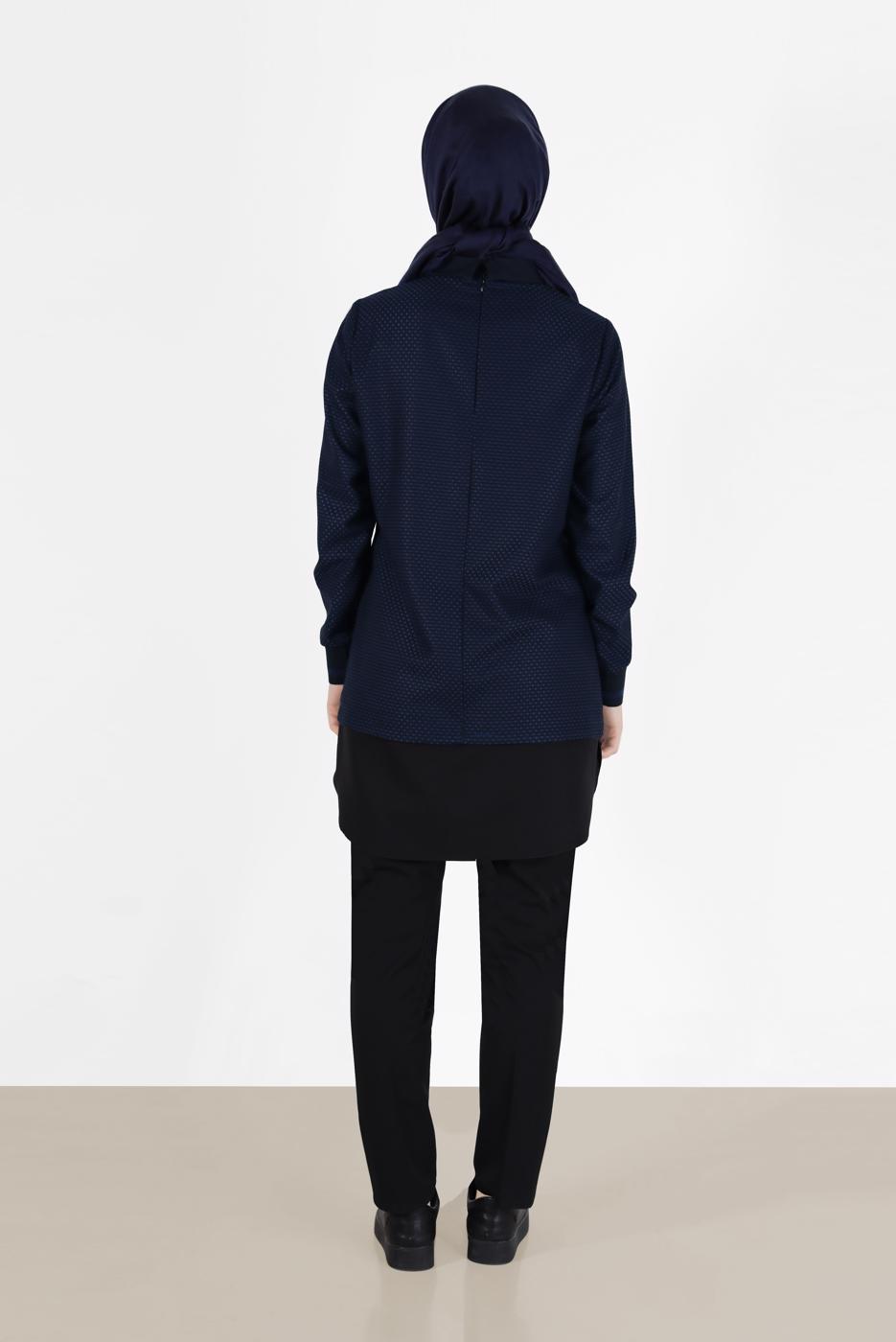 Hijab clothing NAVY BLUE ALVINA SHIRT COLLAR TUNIC T 42444