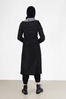 Vêtements hijab NOIR TRENCH-COAT À CAPUCHE AVEC DÉTAIL FRONCÉ 0077