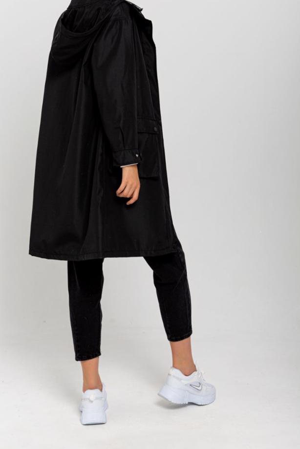 Vêtements hijab  POCKET DETAIL HOODED TRENCH COAT T 130  - TRENDTESETTÜR