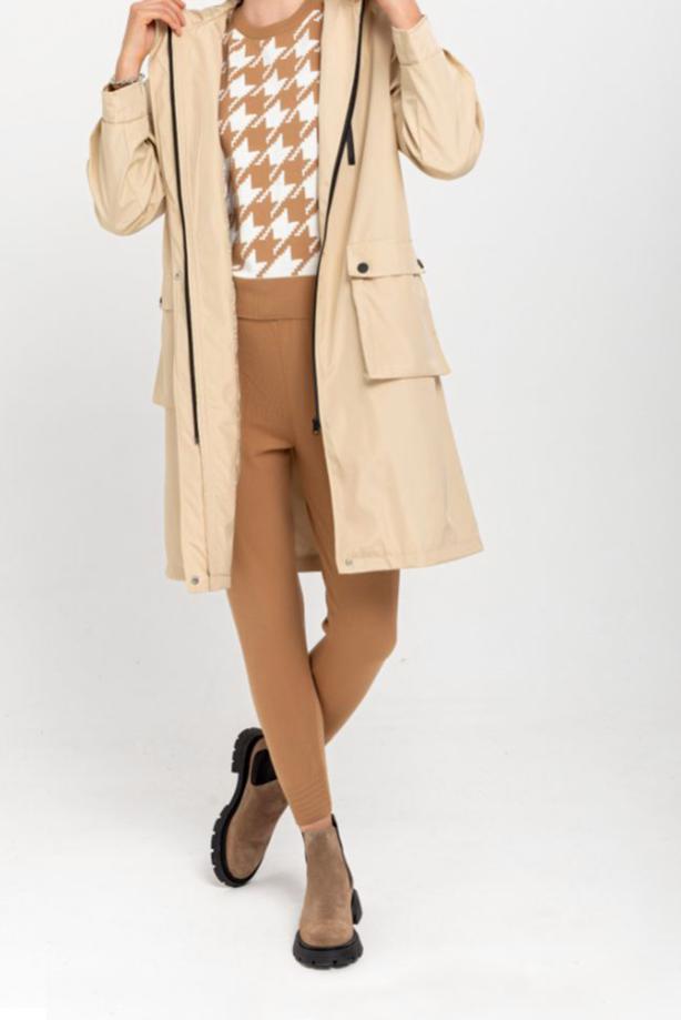 Vêtements hijab  POCKET DETAIL HOODED TRENCH COAT T 130  - TRENDTESETTÜR