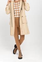 Hijab clothing BEIGE POCKET DETAIL HOODED TRENCH COAT T 130 