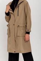 Vêtements hijab BRUN TRENCH-COAT À CAPUCHE DÉTAIL POCHE T 130