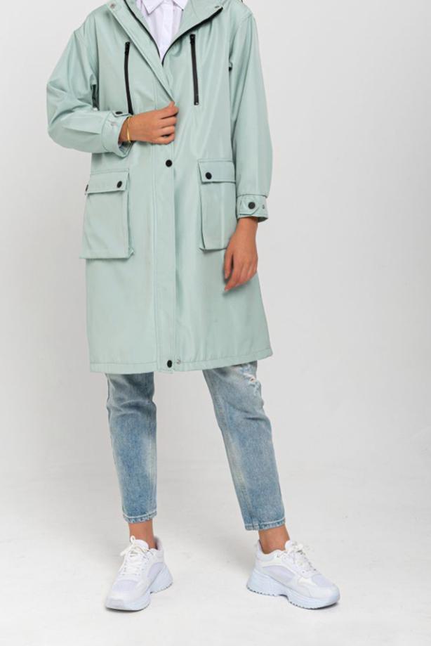 Vêtements hijab  POCKET DETAIL HOODED TRENCH COAT T 130  - TRENDTESETTÜR