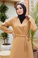 Hijab clothing BROWN TIE DETAIL JACKET T 2001 