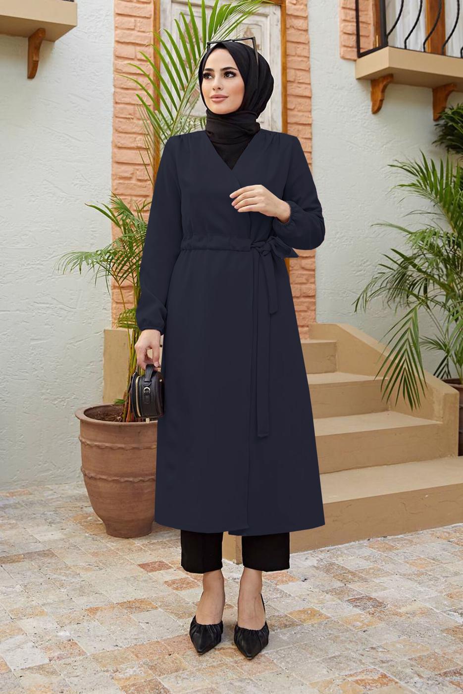 Vêtements hijab BLEU MARINE VESTE AVEC DOUBLURE DÉTAIL T 2001