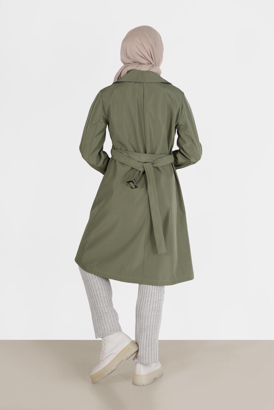 Vêtements hijab KAKI TRENCH BOUTONS 3565