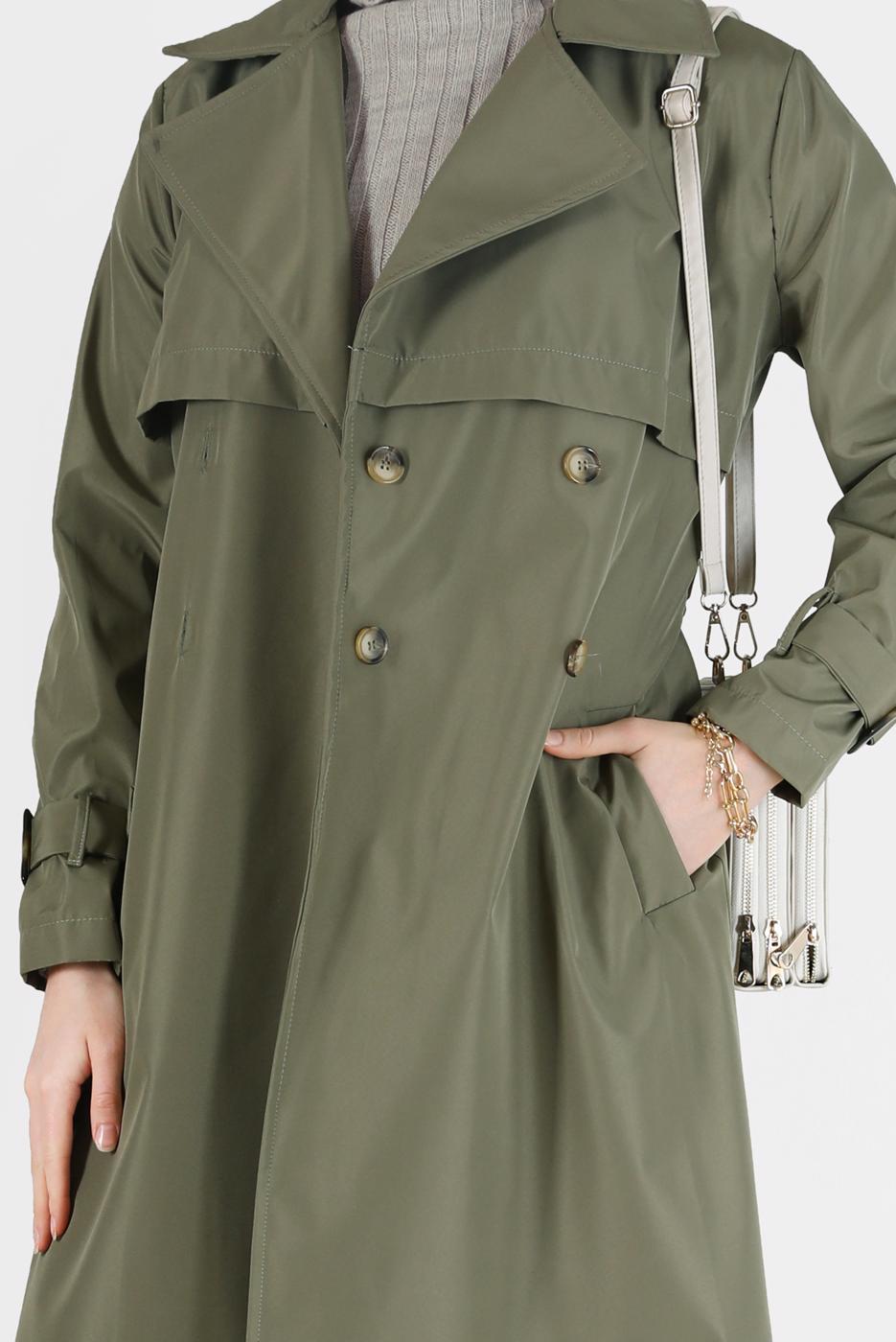 Vêtements hijab KAKI TRENCH BOUTONS 3565