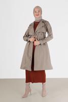 Hijab clothing MINK BUTTONED TRENCH COAT 3565