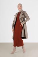Hijab clothing MINK BUTTONED TRENCH COAT 3565
