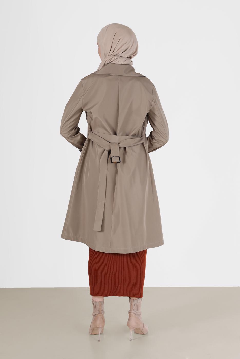 Hijab clothing MINK BUTTONED TRENCH COAT 3565
