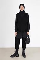 Vêtements hijab NOIR PULL EN MAILLE À FRANGES 14541