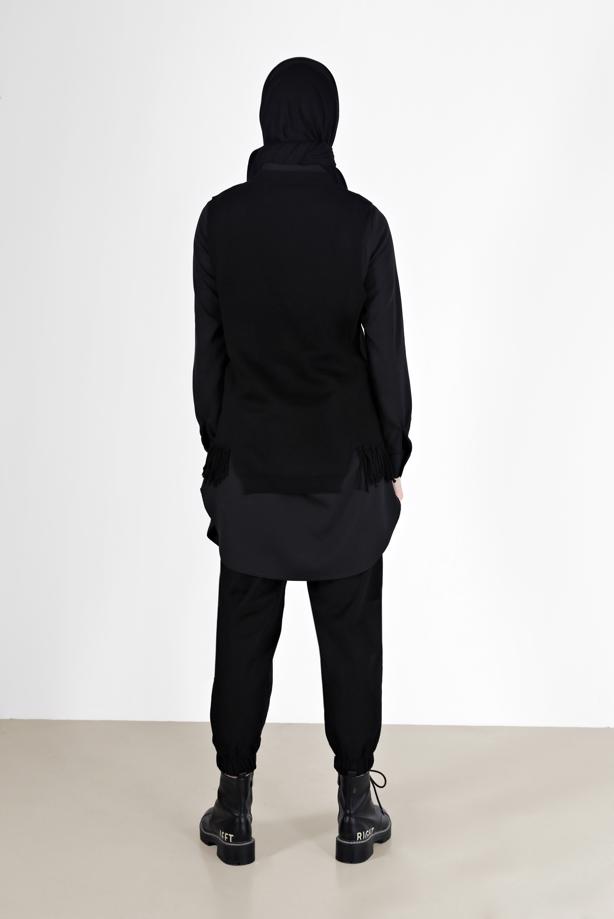 Vêtements hijab  FRINGE DETAIL KNITWEAR SWEATER 14541 - TRENDTESETTÜR