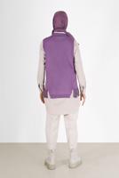 Vêtements hijab POURPRE PULL EN MAILLE À FRANGES 14541