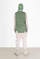 Tesettür giyim YEŞİL PÜSKÜL DETAYLI TRİKO SÜVETER 14541 