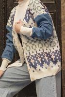 Vêtements hijab CRÈME CARDIGAN EN MAILLE MULTICOLORE À MOTIFS 37501