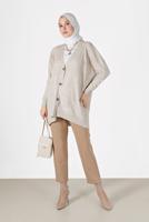 Hijab clothing BEIGE CABLE-KNIT CARDIGAN 52541 