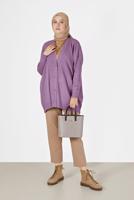 Hijab clothing PURPLE CABLE-KNIT CARDIGAN 52541 