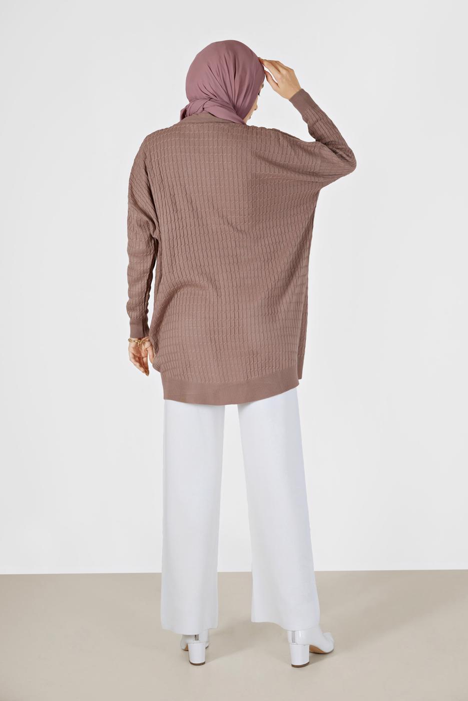 Hijab clothing POWDER CABLE-KNIT CARDIGAN 52541 