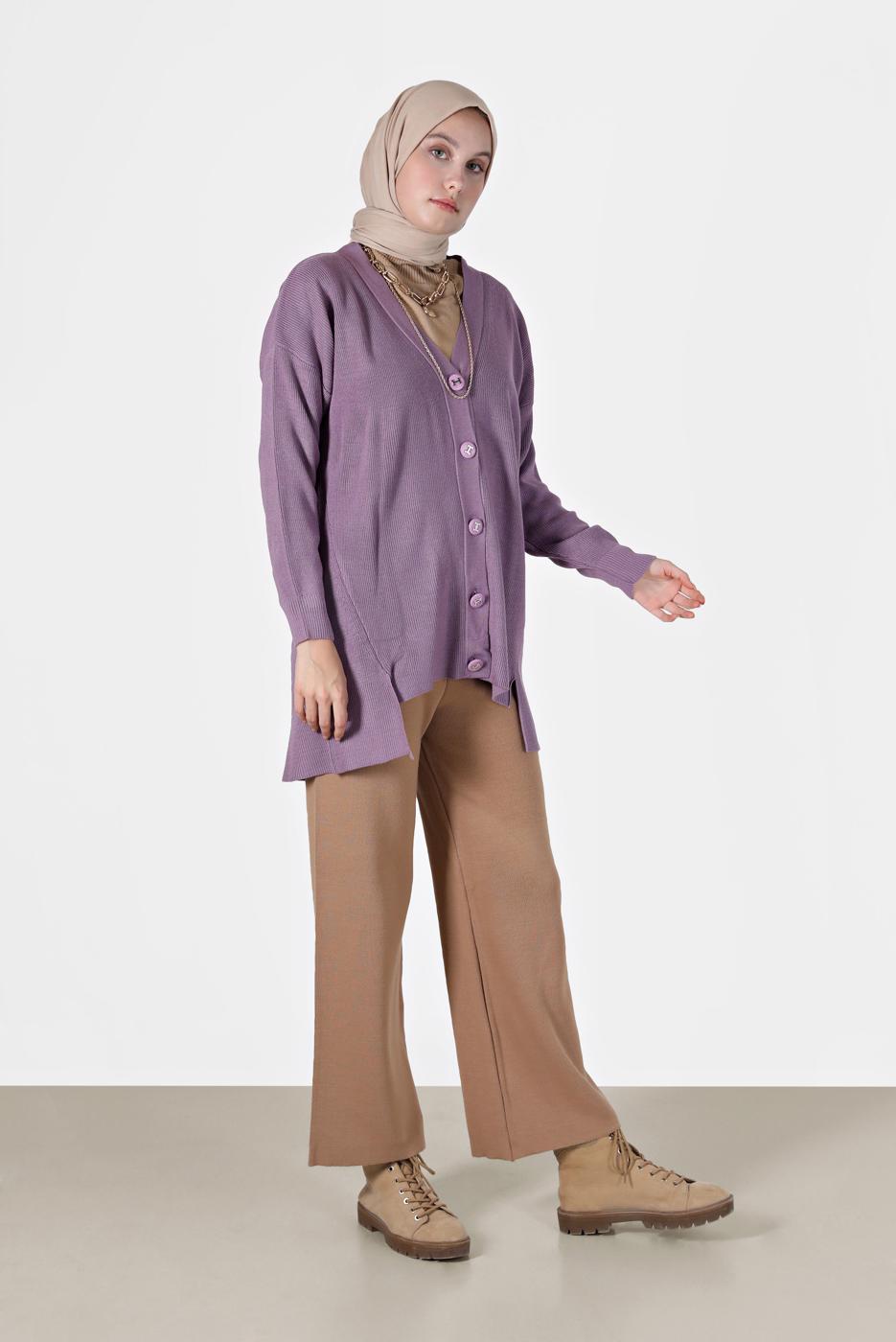 Vêtements hijab POURPRE CARDIGAN BASIQUE BOUTONS 94541 