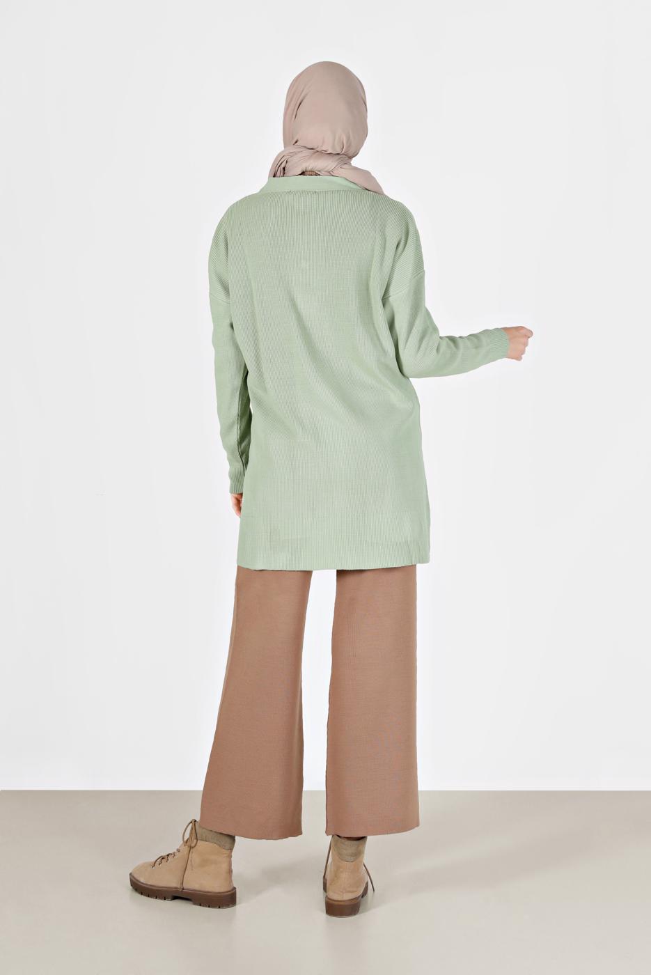 Hijab clothing GREEN BUTTONED BASIC CARDIGAN 94541 