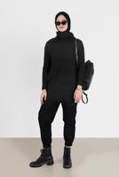 Vêtements hijab NOIR PULL COL ROULÉ EN MAILLE 00062