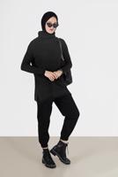 Vêtements hijab NOIR PULL COL ROULÉ EN MAILLE 00062