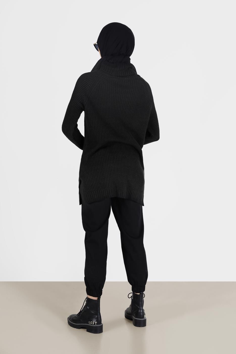 Hijab clothing BLACK TURTLENECK KNITWEAR SWEATER 00062 