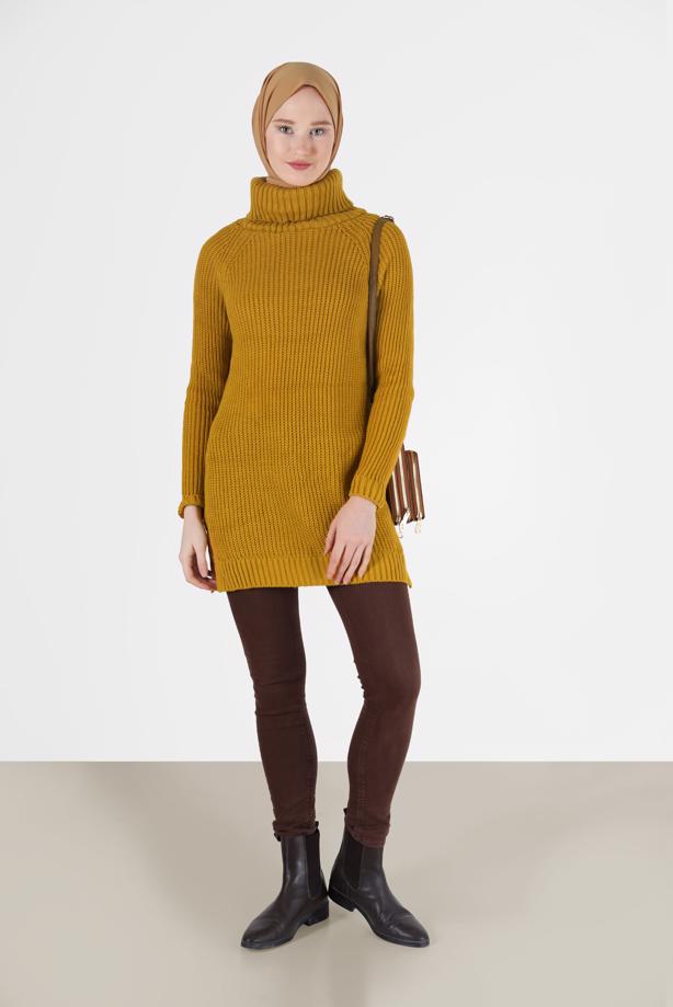 Vêtements hijab  PULL COL ROULÉ EN MAILLE 00062 - TRENDTESETTÜR