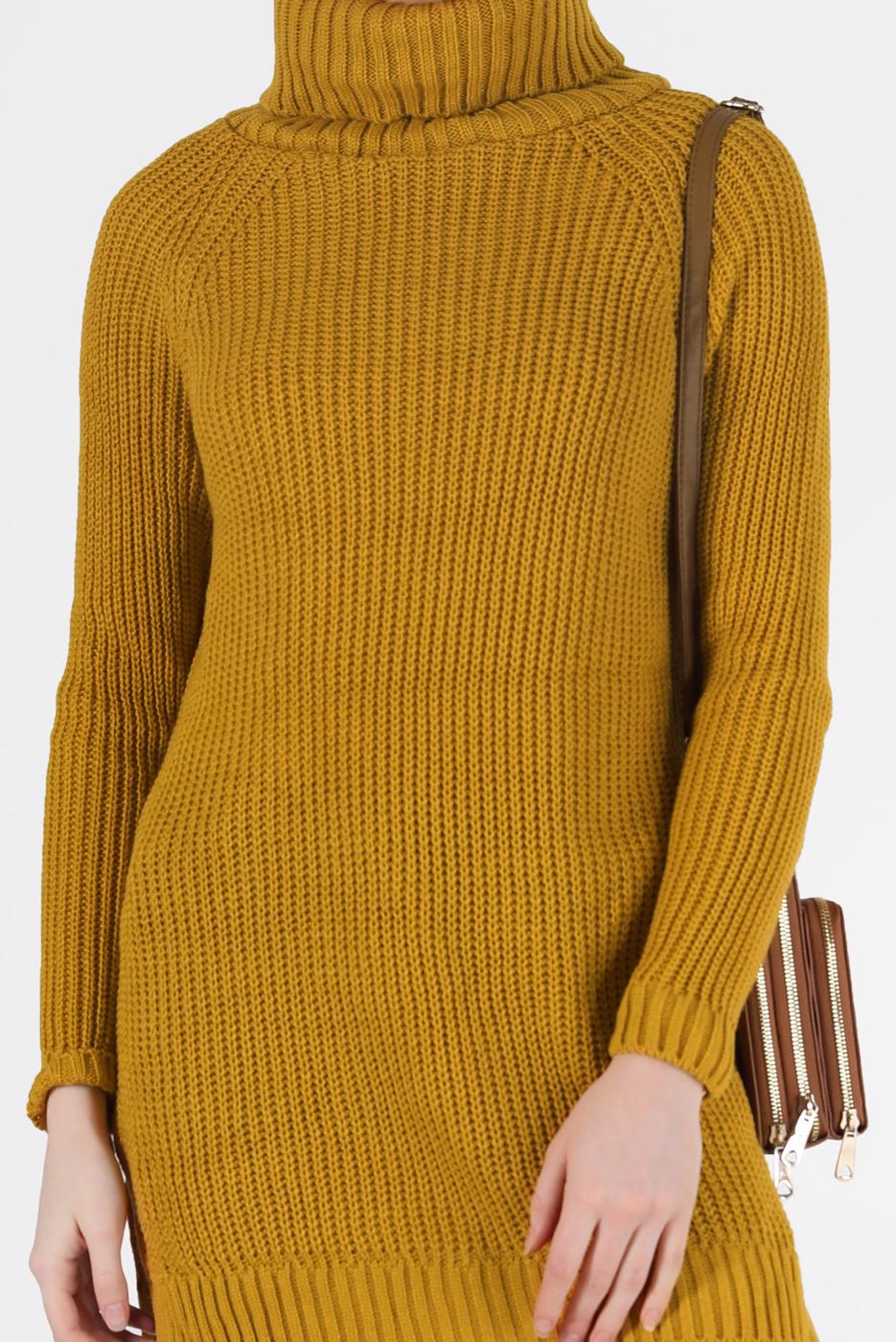 Vêtements hijab ORANGE PULL COL ROULÉ EN MAILLE 00062