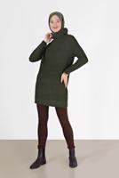 Vêtements hijab KAKI PULL COL ROULÉ EN MAILLE 00062