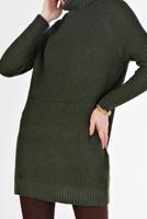 Vêtements hijab KAKI PULL COL ROULÉ EN MAILLE 00062